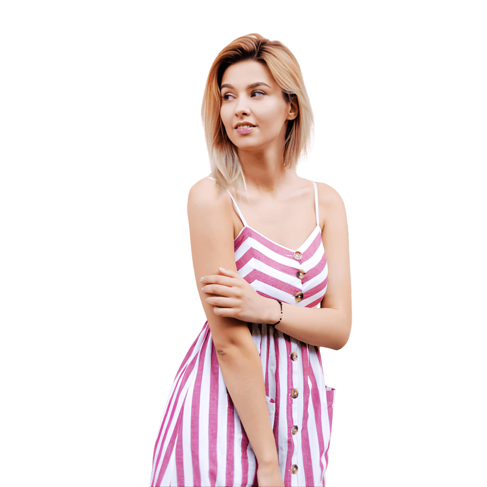 Striped Button Sundress Image